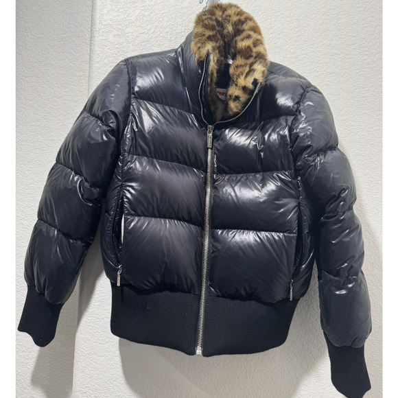 SPYDER Black Goose Down Puffy Puffer Jacket Faux Fur Hood Ski Snowboard 6 - Picture 1 of 15